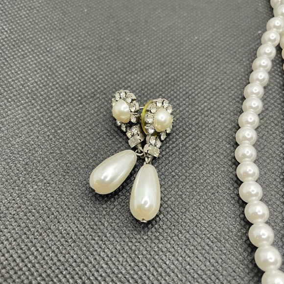 Double String Pearl Necklace and Earrings set - Picture 6 of 15